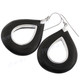 1 3/4" 925 Silver Sono Wood French Hook Earrings
