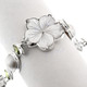 925 Silver Mabe Pearlea Peridotea Flower 7 1/2" Toggle Bracelet