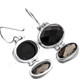 7/8" 925 Silver Onyx Smokey Quartz French Wires Earrings