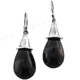 15/16" 925 Silver Hypersthene Teardrop French Wires Earrings