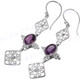 1 9/16" 925 Silver Amethyst French Wires Earrings