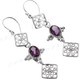 1 9/16" 925 Silver Amethyst French Wires Earrings