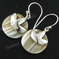 5/8" 925 Silver Turbo Shell Gold French Wires Earrings