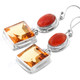 1 3/16" 925 Silver Carnelian Citrine French Wires Earrings