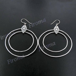 2 15/16" 925 Silver French Wires Earrings