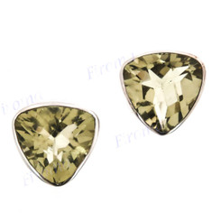 3/8" 925 Silver Lemon Quartz Post Earrings