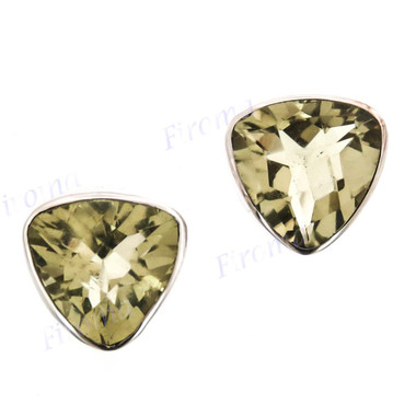 3/8" 925 Silver Lemon Quartz Post Earrings