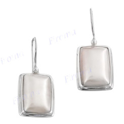 11/16" 925 Silver White Mabe Pearl French Wires Earrings