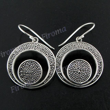 1" 925 Silver Art French Wires Earrings