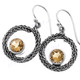3/4" 925 Silver Citrine French Wires Earrings