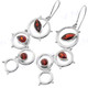 1 7/8" 925 Silver Garnet Red French Wires Earrings
