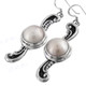 1 3/4" 925 Silver White Mabe Pearl French Wires Earrings