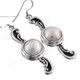 1 3/4" 925 Silver White Mabe Pearl French Wires Earrings