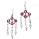 1 1/4" 925 Silver Freshwater Pearl Pink Quartz French Wires Earrings