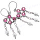 1 1/4" 925 Silver Freshwater Pearl Pink Quartz French Wires Earrings