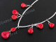 Red Coral 20" Silver Necklace