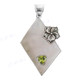 2 11/16" 925 Silver Peridot Mother Of Pearl Shell Pendant