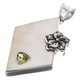2 11/16" 925 Silver Peridot Mother Of Pearl Shell Pendant