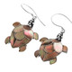 7/8" 925 Silver Brownlip Mother Of Pearl French Wires Earrings