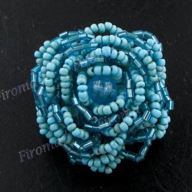 1 9/16" Flower Face us 6 Turquoise Ring