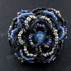 1 9/16" Flower Face us 6 Hematite Black Ring