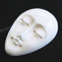 Cabochon Buffalo Bone Closed Eyes Undrilled Face Goddess 1 1/8"(28mm)