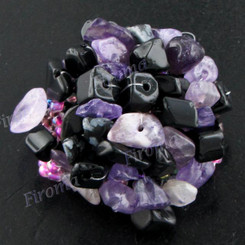 1 3/8" Onyx Amethyst Face us 7 Ring