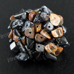 1 3/8" Onyx Tiger Eye Face us 7 Ring