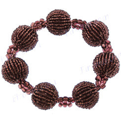 Glass Seed Beads 6" Champagne Bracelet