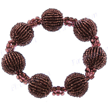 Glass Seed Beads 6" Champagne Bracelet