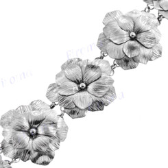 925 Silver Flower 7 3/4" Toggle Bracelet