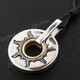 1 3/16" 925 Silver Silver And Gold Sun Pendant