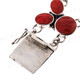 925 Silver Red Coral 7 1/4" Bracelet