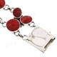 925 Silver Red Coral 7 1/4" Bracelet