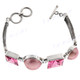 925 Silver Pink Quartz Pink Mabe 7 1/2" Toggle Bracelet