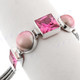 925 Silver Pink Quartz Pink Mabe 7 1/2" Toggle Bracelet