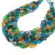 2mm Glass Seed Beads 22" Turquoise Peacock Necklace