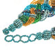 2mm Glass Seed Beads 22" Turquoise Peacock Necklace