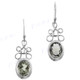 15/16" 925 Silver Green Amethyst French Wires Earrings
