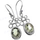 15/16" 925 Silver Green Amethyst French Wires Earrings