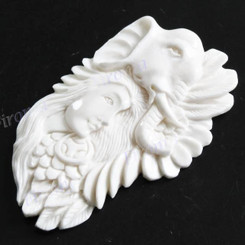 Cabochon Buffalo Bone Undrilled Indian Elephant 2 5/16"(58mm) 10gr(50cts)