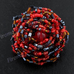 1 9/16" Face us 6 Hematite Red Ring