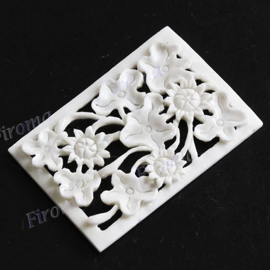 Cabochon Buffalo Bone Undrilled Flowers Sun 1 15/16"(50mm) 6gr(30cts)