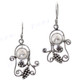 13/16" 925 Silver Biwa Pearl White French Wires Earrings