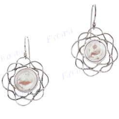 13/16" 925 Silver Biwa Pearl French Wires Earrings