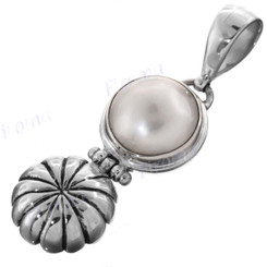 1 5/8" 925 Silver White Mabe Pearl Pendant