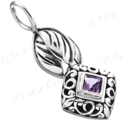 1 1/4" 925 Silver Amethyst Pendant