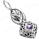 1 1/4" 925 Silver Amethyst Pendant