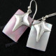 13/16" 925 Silver Pink Abalone Shell French Wires Earrings