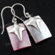 13/16" 925 Silver Pink Abalone Shell French Wires Earrings